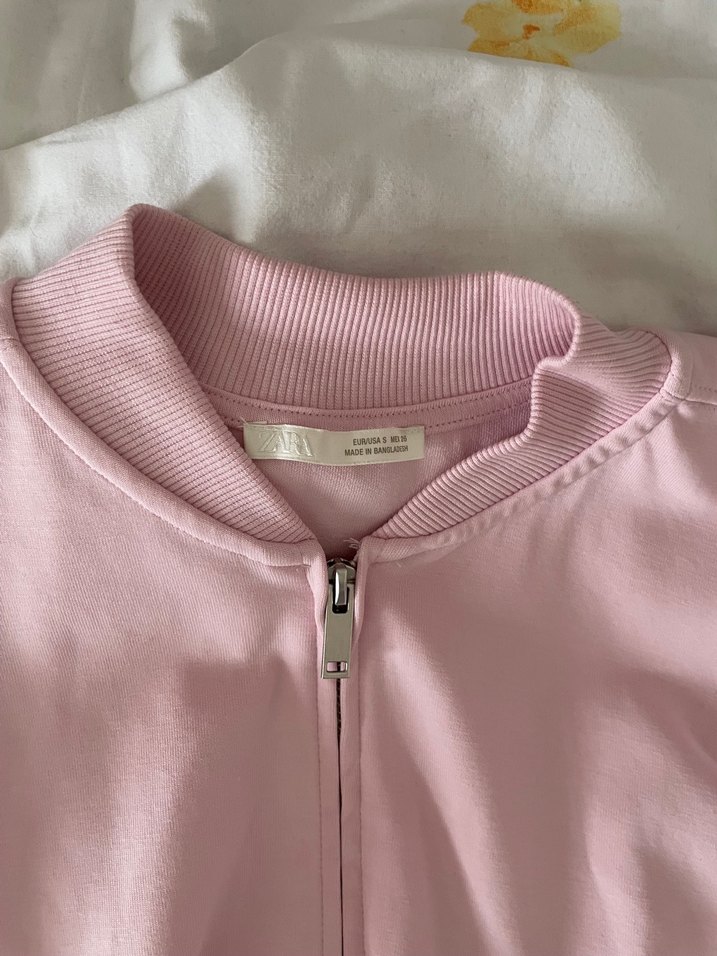 Zara Pembe İnterlok Bomber Ceket - Görsel 3