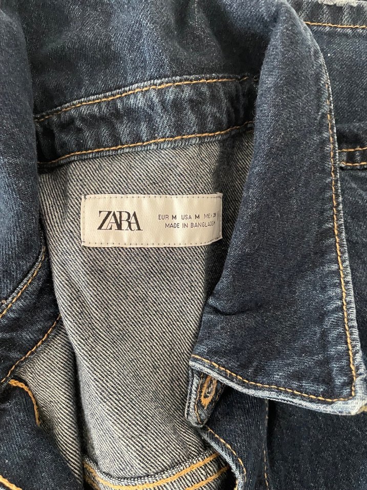 Zara Kadın Lacivert Denim Tulum - Görsel 3