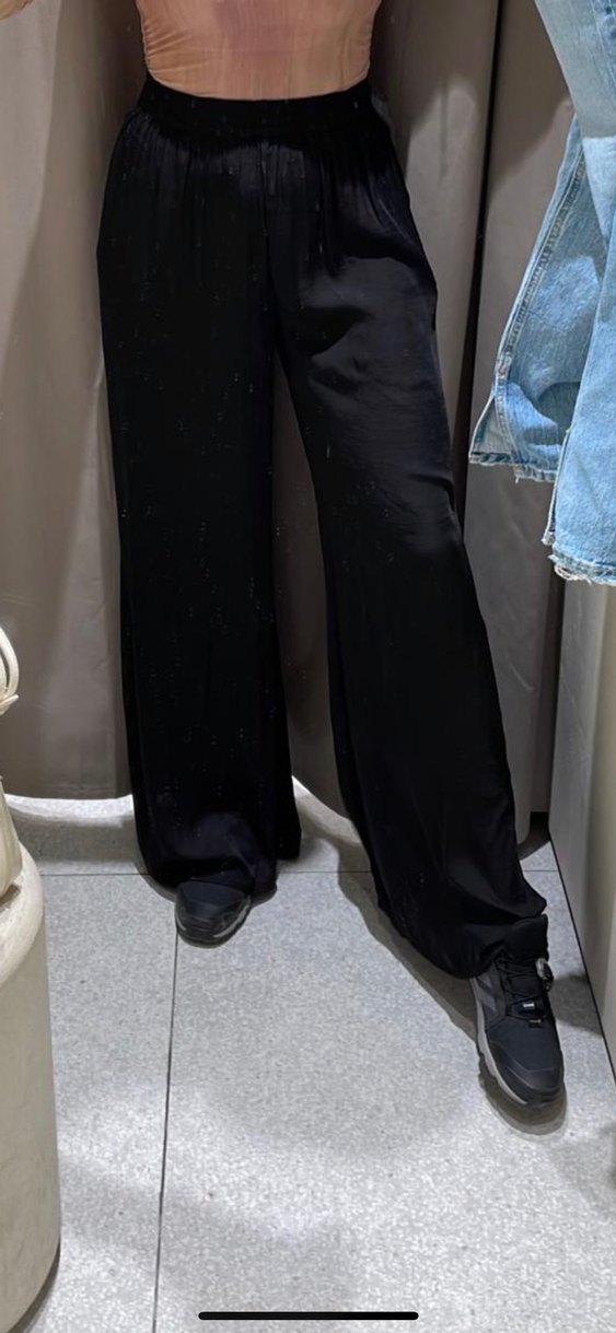 Zara Kadın siyah saten Pantolon - Görsel 2