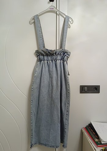 Kadın Kot Uzun Salopet - Görsel 5