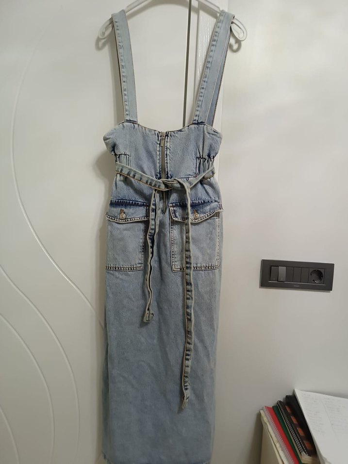 Kadın Kot Uzun Salopet - Görsel 3