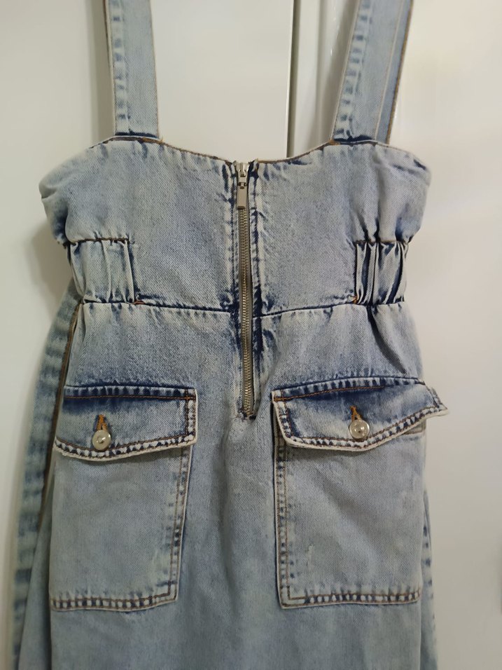 Kadın Kot Uzun Salopet - Görsel 2