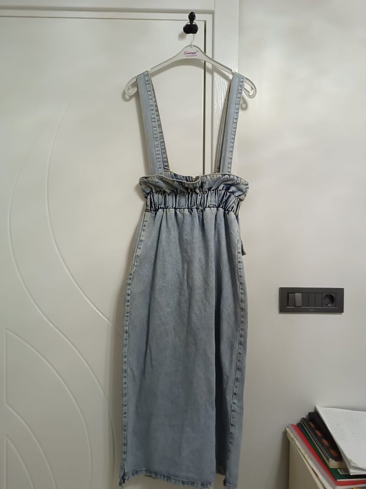 Kadın Kot Uzun Salopet - Görsel 4