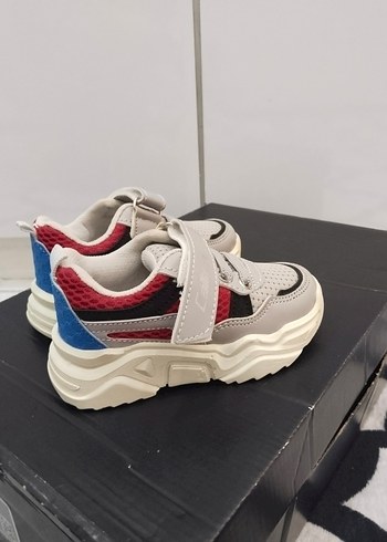 Gri Erkek Çocuk Spor Ayakkabısı Velcro - Görsel 5