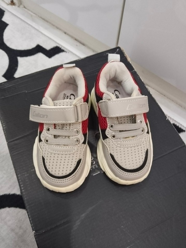 Gri Erkek Çocuk Spor Ayakkabısı Velcro - Görsel 3