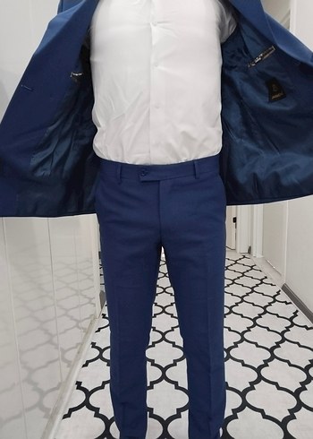 Klasik Lacivert İki Düğmeli Erkek Takım Elbise - Görsel 5