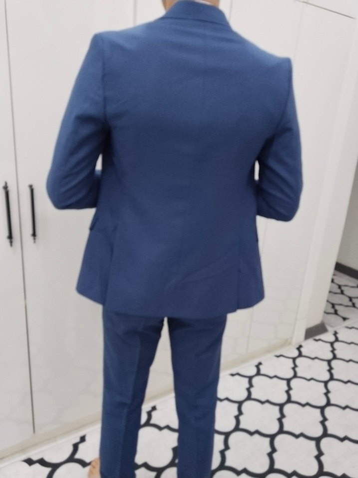 Klasik Lacivert İki Düğmeli Erkek Takım Elbise - Görsel 4