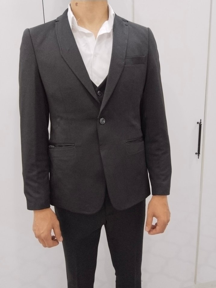 Gri Erkek Normal Kesim Takım Elbise - Görsel 3