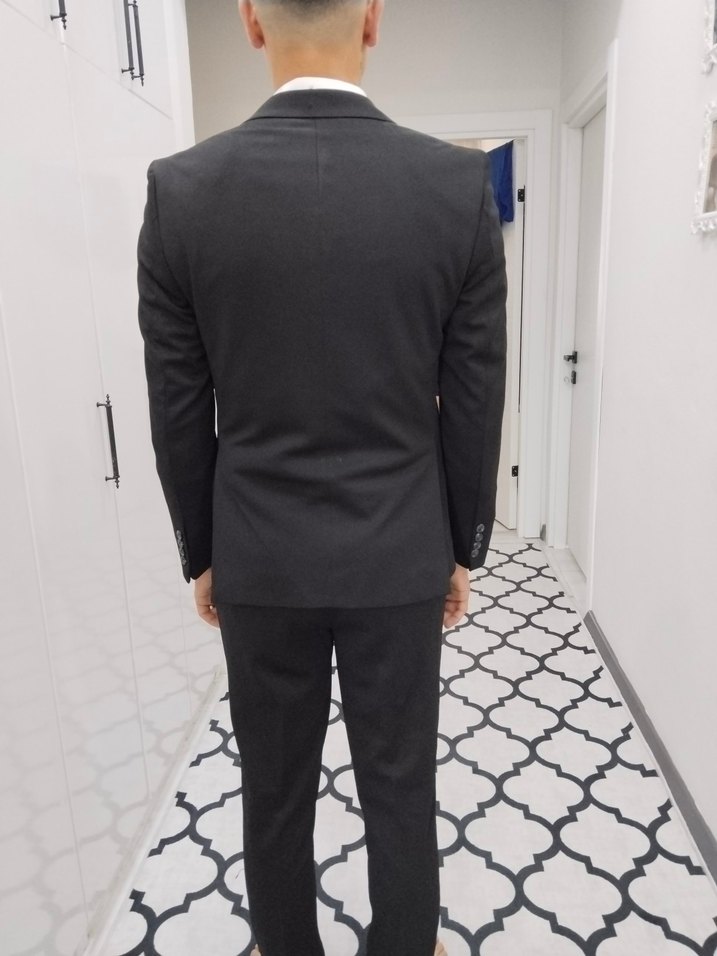 Gri Erkek Normal Kesim Takım Elbise - Görsel 4