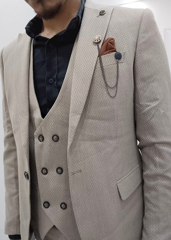 Bej Regular Fit Erkek Takım Elbise - Görsel 7