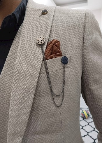 Bej Regular Fit Erkek Takım Elbise - Görsel 8