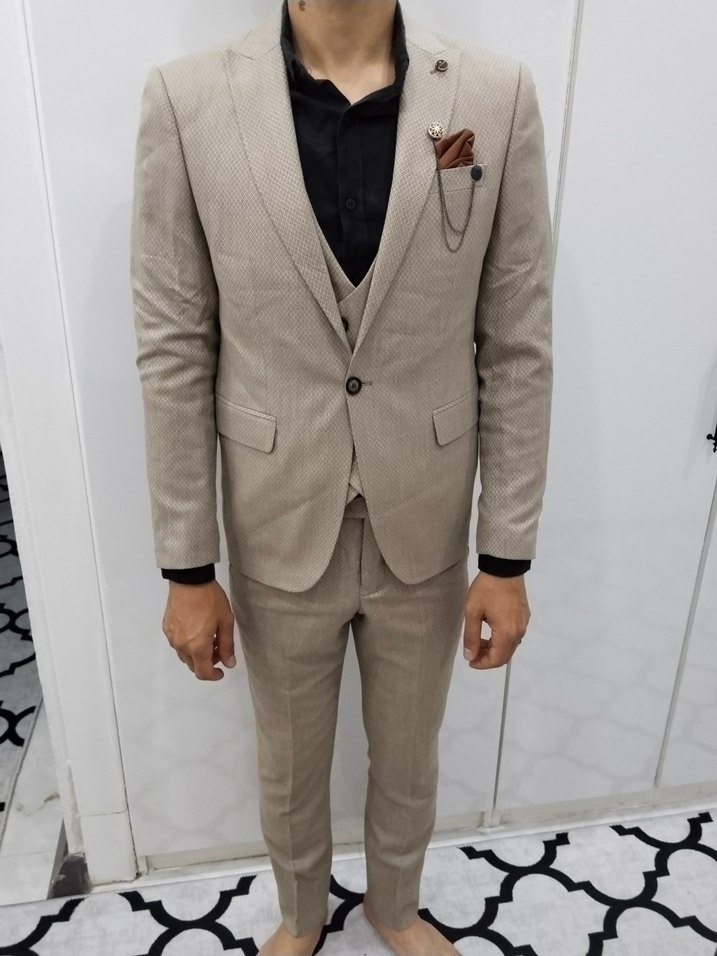 Bej Regular Fit Erkek Takım Elbise - Görsel 2