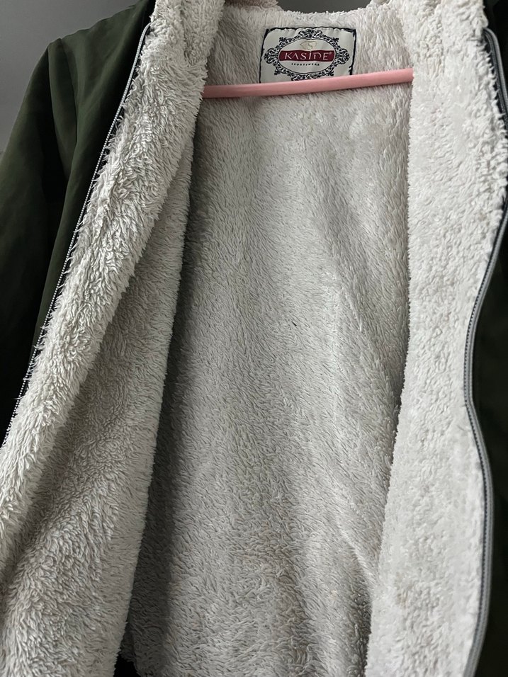 Kadın Yeşil Fermuarlı Kapüşonlu Ceket - Görsel 4