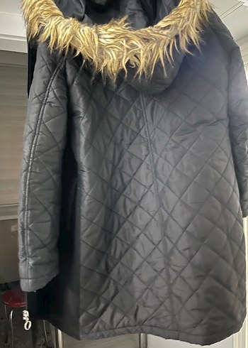 Düğmeli Siyah Deri Midi Kadın mont - Görsel 2