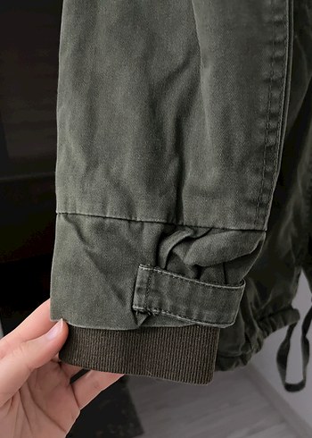 Kadın Haki Midi Boy Düğmeli mont - Görsel 3