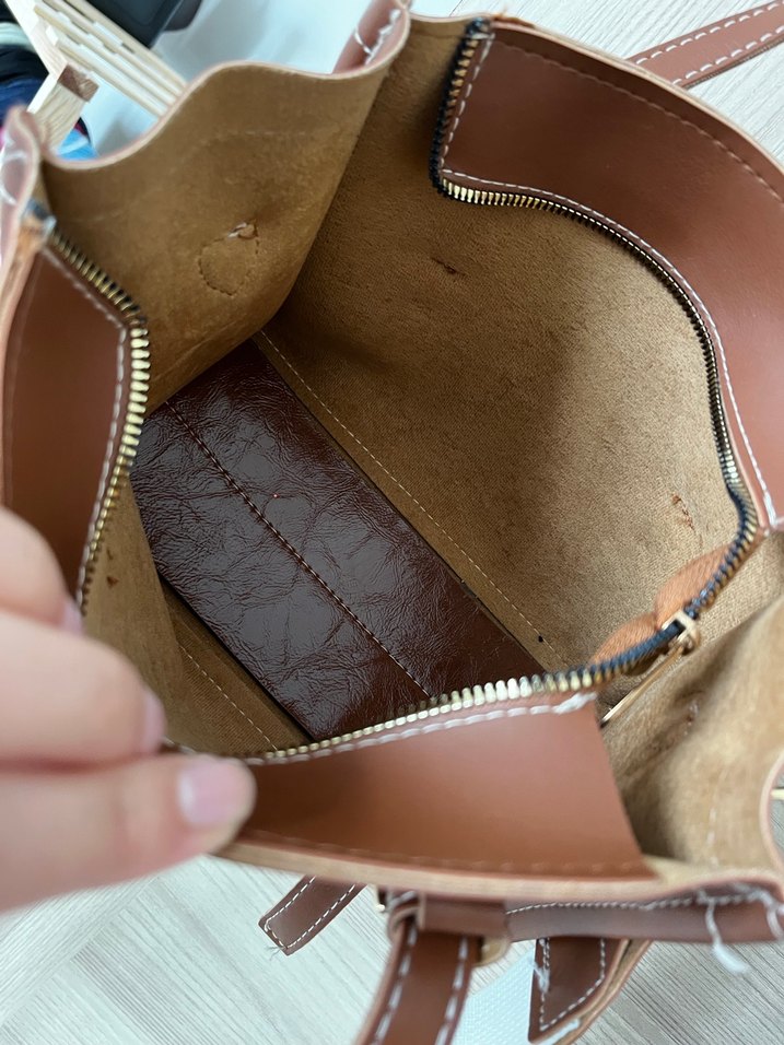 Kahverengi Deri Kadın Çanta - Görsel 3