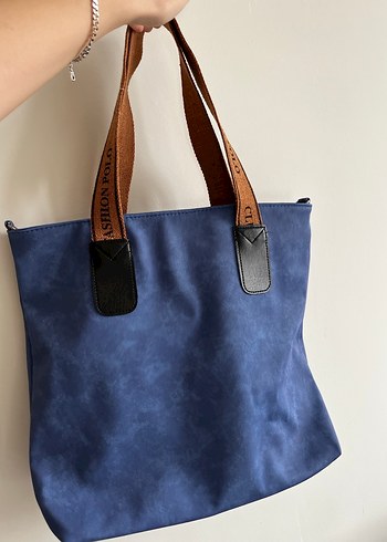 Lacivert Baskılı Kadın Çanta - Görsel 2