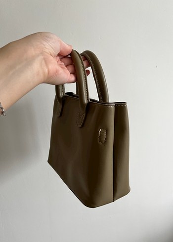 Minimalist Bej Deri Kadın Çanta - Görsel 2