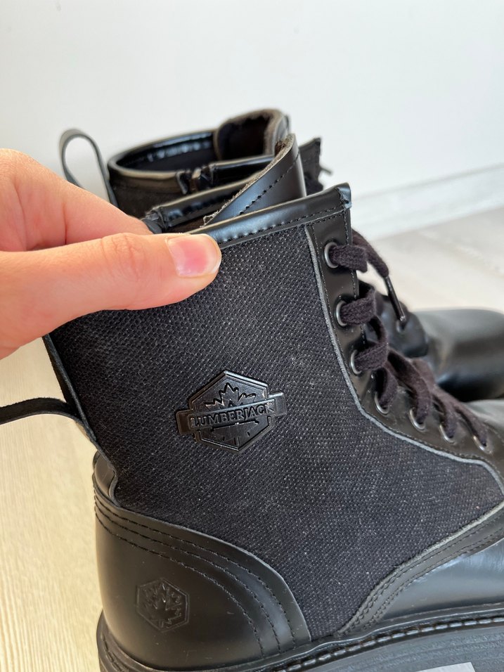 Lumberjack Harrison erkek Siyah Deri bot - Görsel 4