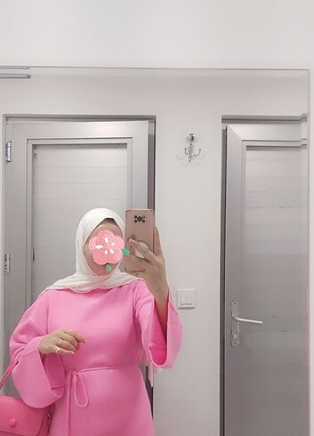 Diğer Triko bağlamalı elbise pembe 
