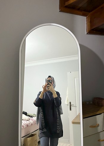 Siyah Yüksek Yakalı Salaş Sweatshirt - Görsel 2