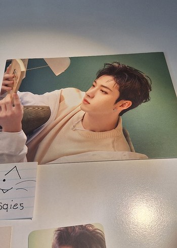 Beden Renk Bang Chan orijinal 3 postcard ayraç ve photocard