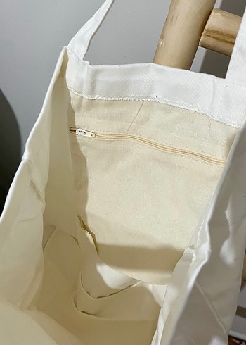 Beyaz Baskılı Pamuk Kadın Çanta - Görsel 2