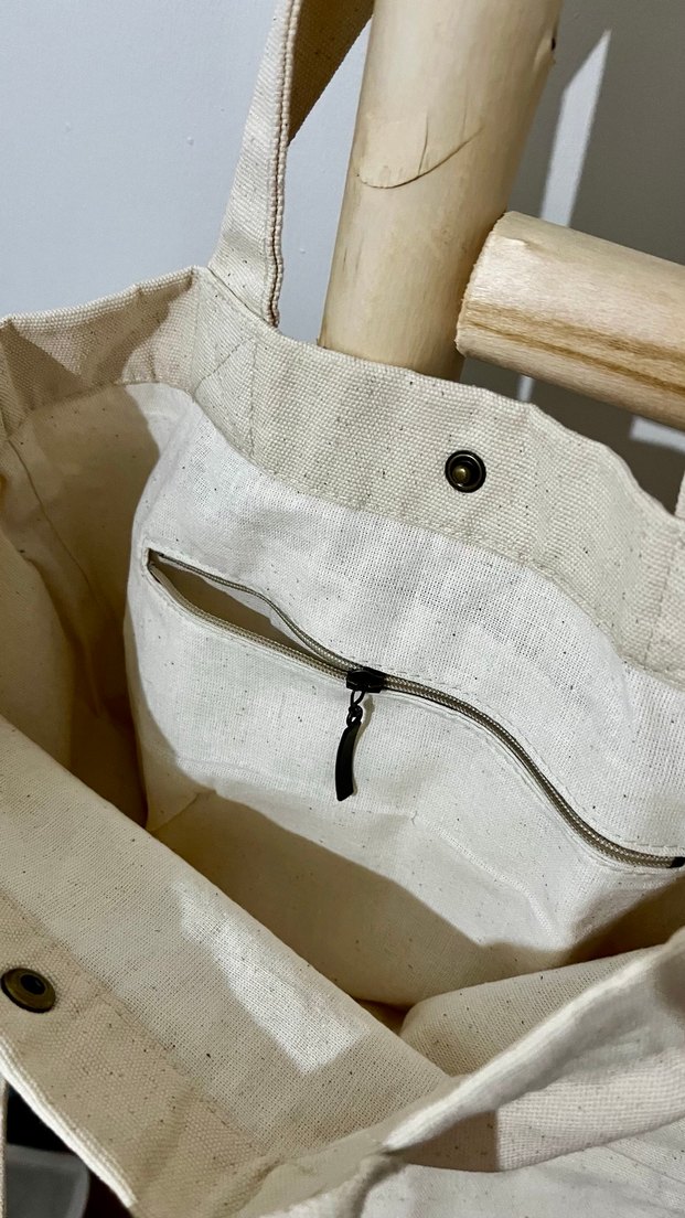 Bej Keten Kadın Çanta - Görsel 2