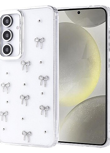 Galaxy S24 FE Kılıf Airbag Tasarımlı Simli Şeffaf Zore Kutup Kap