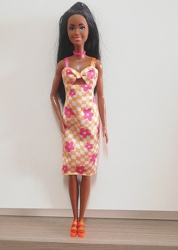 Barbie Bohem Midi Elbise Pembe Çiçekli