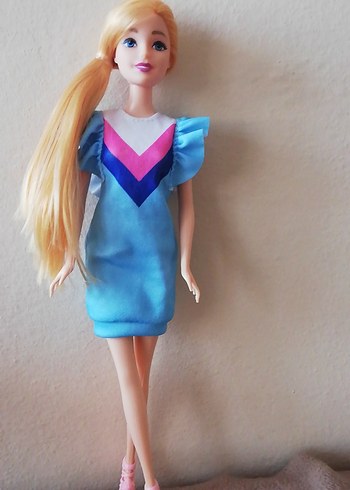 Pastel Mavi Elbiseli Bebek