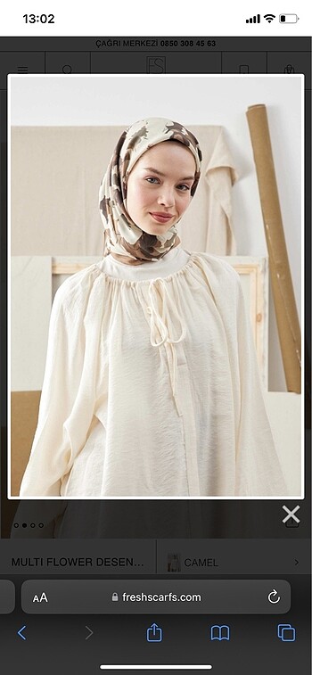 Beden camel Renk Fresh Scarfs Pamuk İpek Eşarp