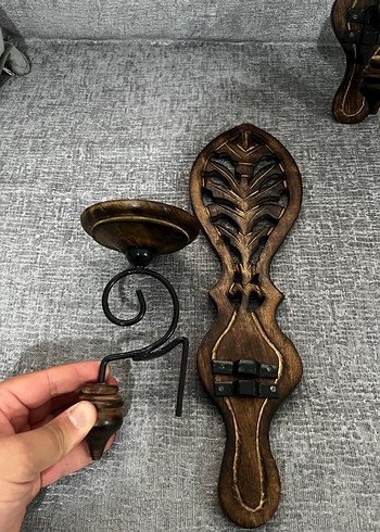 Koyu Altın Renkli Dekoratif Duvar Mumlukları - Görsel 4