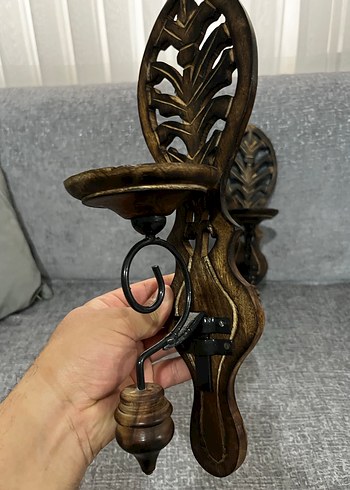 Koyu Altın Renkli Dekoratif Duvar Mumlukları - Görsel 2