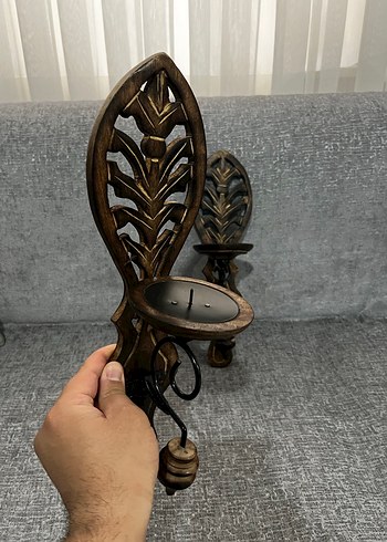 Koyu Altın Renkli Dekoratif Duvar Mumlukları - Görsel 3