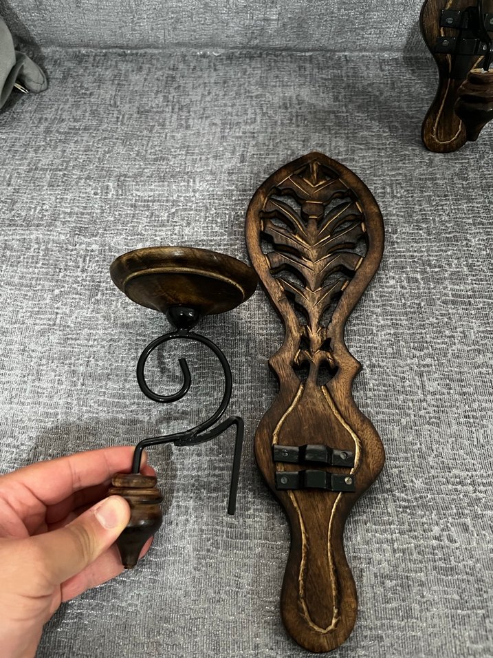 Koyu Altın Renkli Dekoratif Duvar Mumlukları - Görsel 4