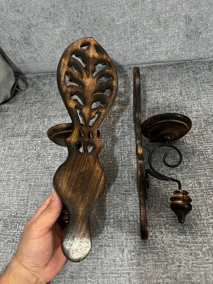 Koyu Altın Renkli Dekoratif Duvar Mumlukları - Görsel 5