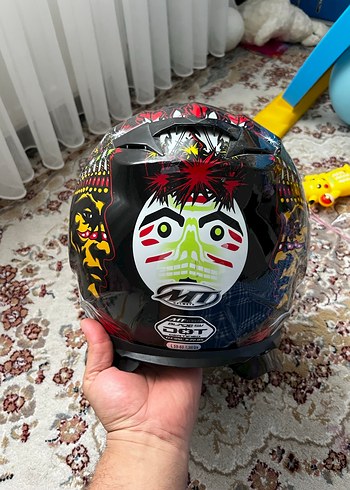 Renkli Desenli Seramik Motosiklet Kaskı - Görsel 3