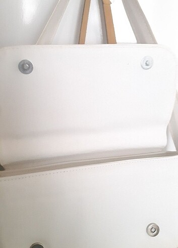 Zara Çanta beyaz baget kol çantası