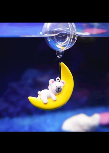 Renkli Sarı Ay Şeklinde akvaryum süsü - Görsel 6