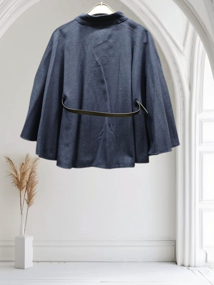 Kemerli Mini Kadın Panço - Görsel 2