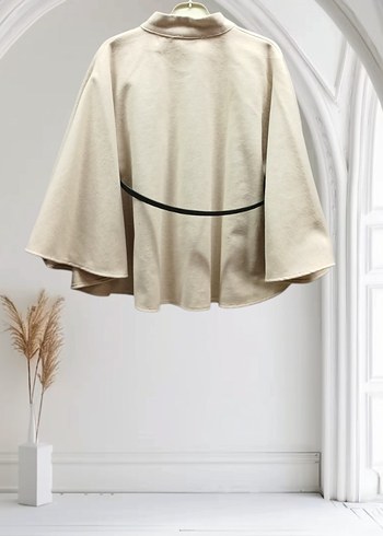 Kemerli  Kısa Kadın Panço - Görsel 2