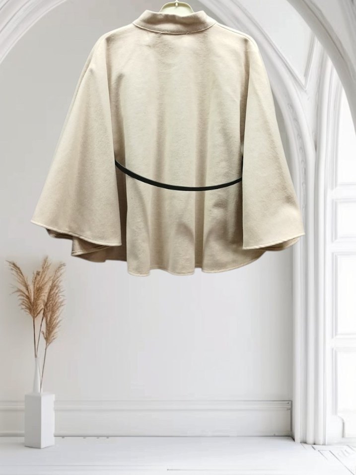 Kemerli  Kısa Kadın Panço - Görsel 2