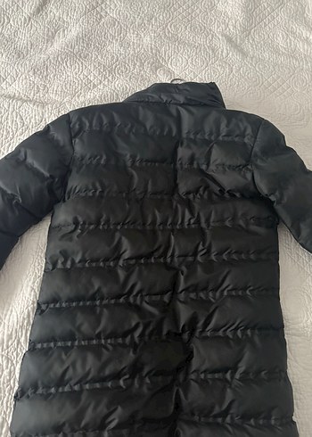 s Beden Siyah Fermuarlı Midi Kadın Mont