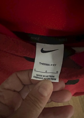 Erkek. Kırmızı Kapüşonlu Sweatshirt hiç kullanılmadı - Görsel 4