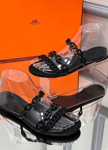 36 Beden siyah Renk Hermes Slide Chain Black
