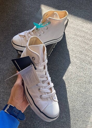 37 Beden beyaz Renk Converse platform ayakkabı 36-40 ARASI LİFT PLATFROM Kutulu eti