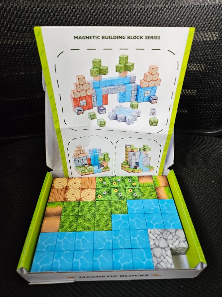 47 Parça Manyetik Küpler Yapı Blokları Orman Minecraft - Görsel 3