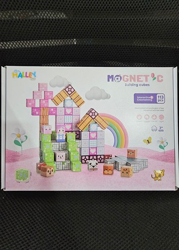 113 Parça Manyetik Küpler Yapı Blokları Prenses - Görsel 2