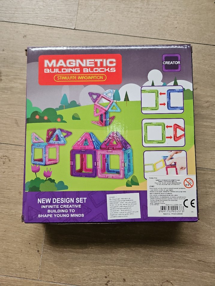 14 Parça Renkli Manyetik Yapı Bloklar Set - Görsel 2